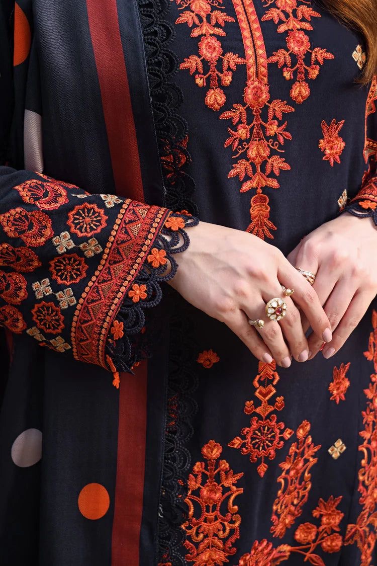 ANEEKA 03PCS UNSTITCHED SUIT