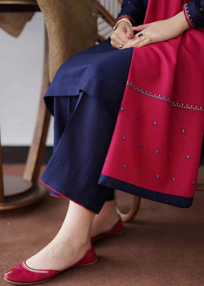 Aisling 3PC Embroidered Dhanak Suit with Heavy Embroidered Dhanak Shawal - NA102186