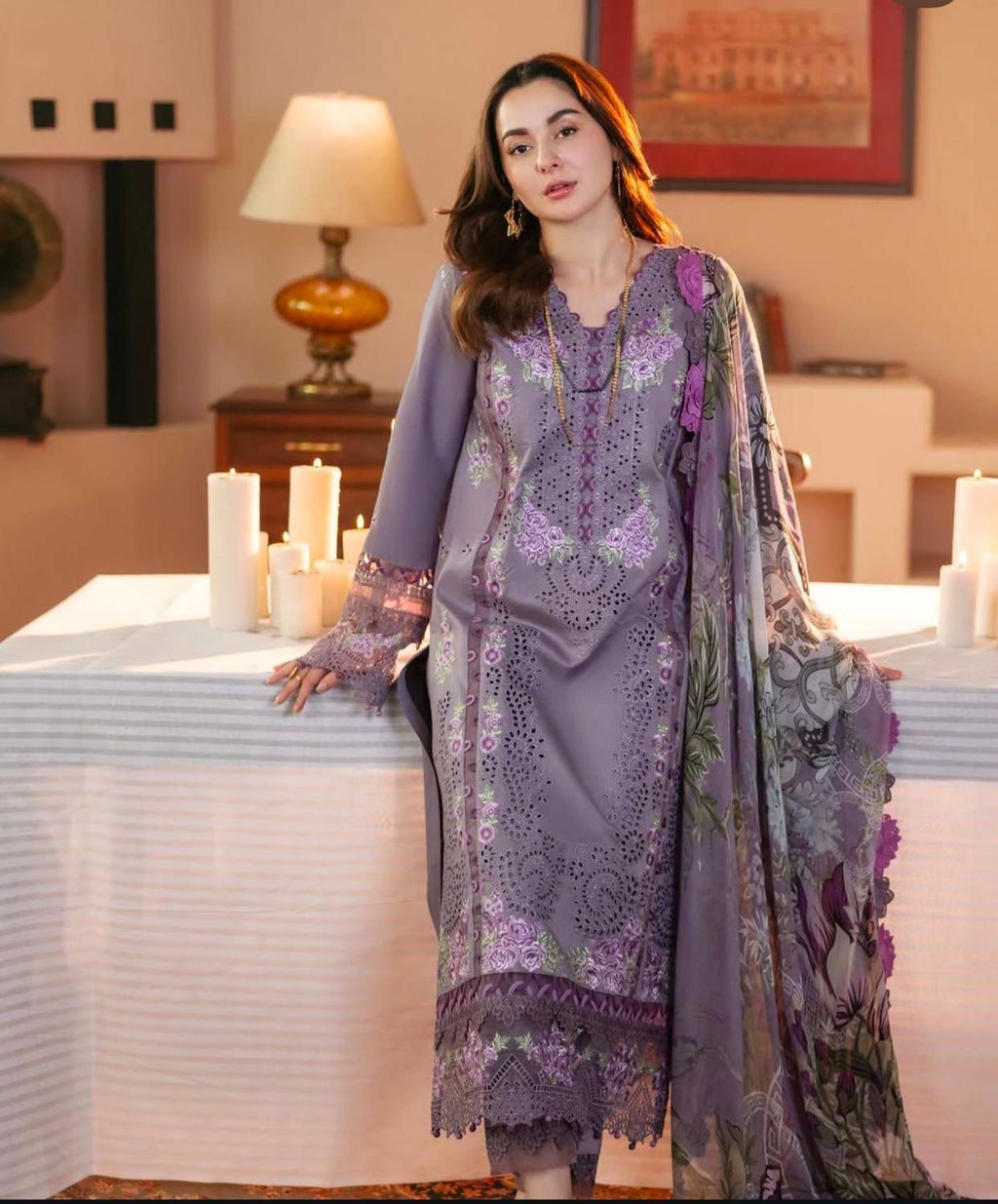 ZONIYA 3PC EMBROIDERED UNSTITCHED