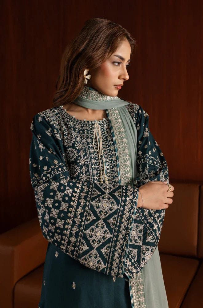 BARQOUE 3PC LAWN UNSTITCHED EMBROIDERED D#1107