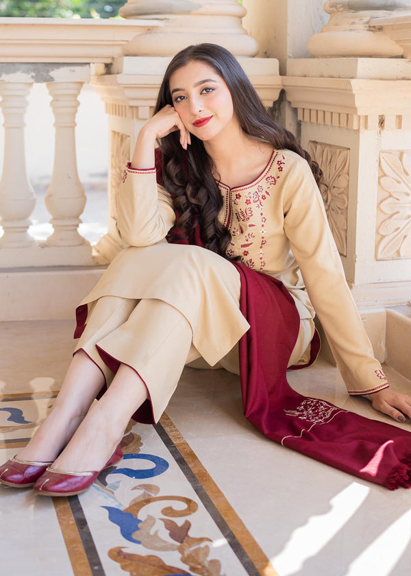 ASLING 3PC EMBROIDERED UNSTITCHED