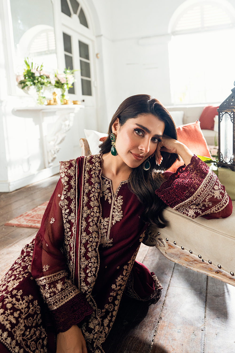 AZURE 3pc UNSTITCHED Dhank FABRICS