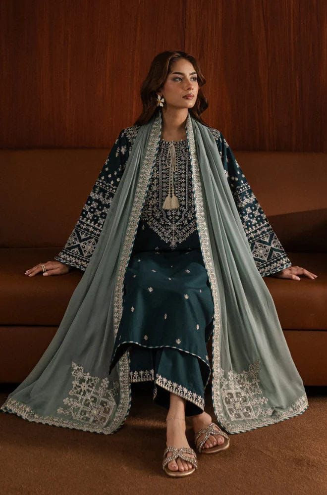 BARQOUE 3PC LAWN UNSTITCHED EMBROIDERED D#1107