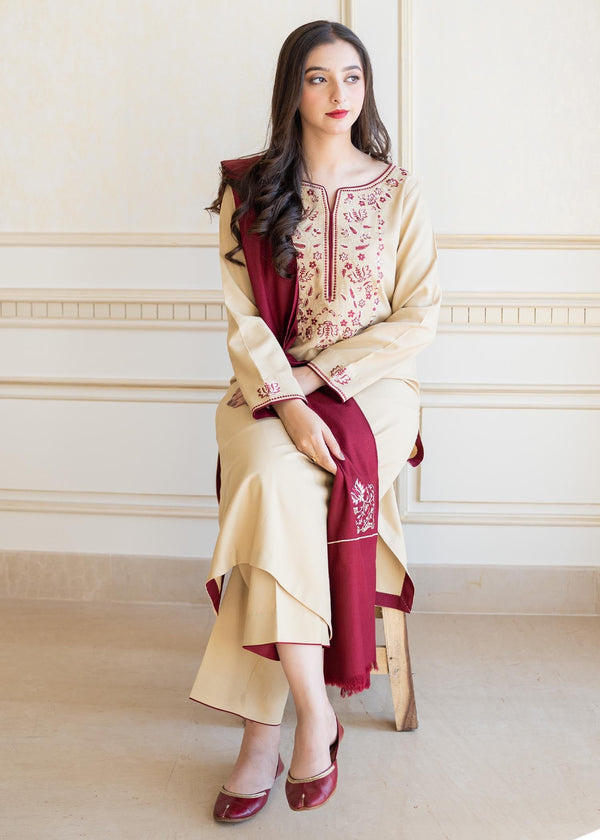 ASLING 3PC EMBROIDERED UNSTITCHED