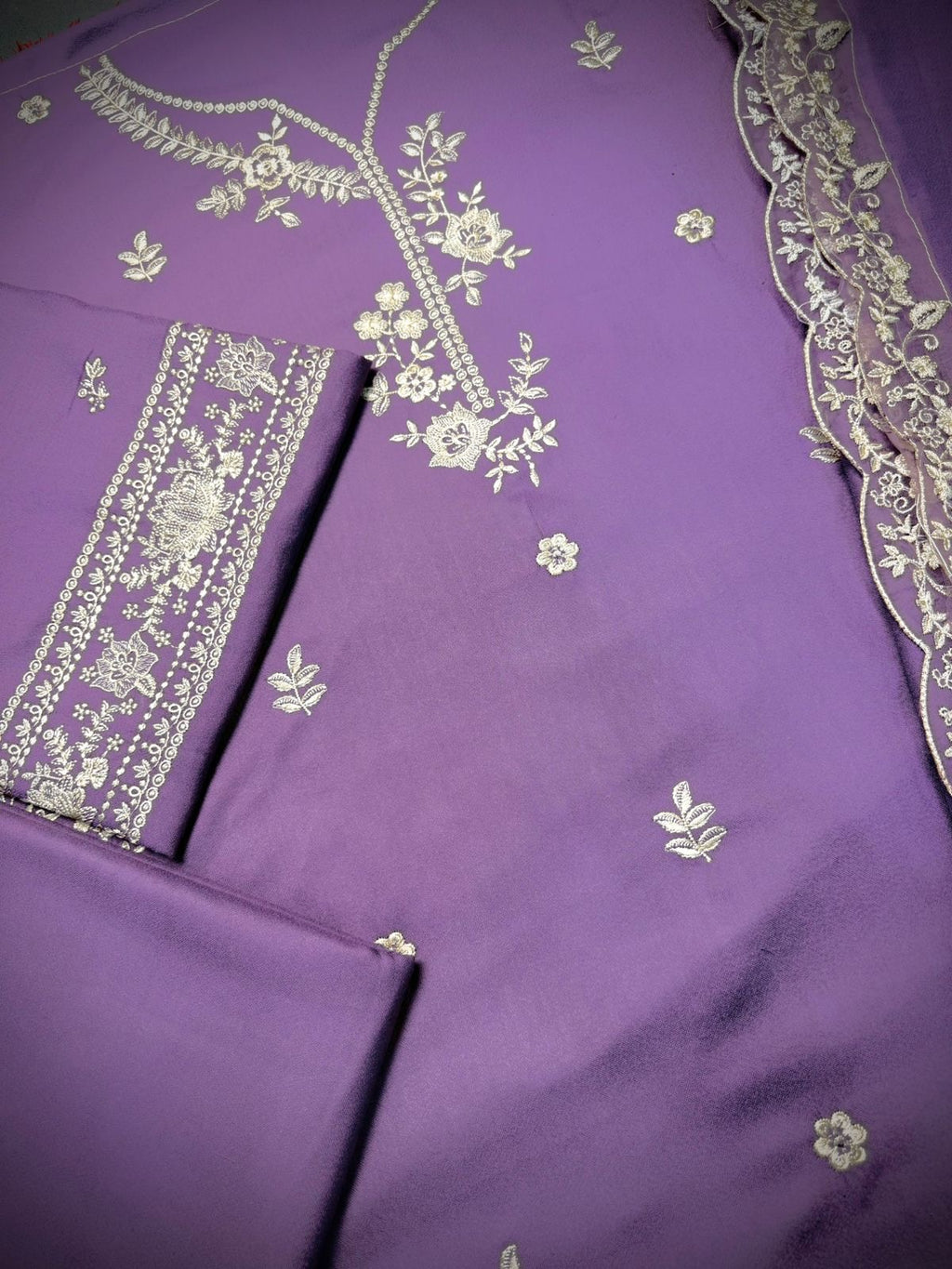 AZURE 3pc UNSTITCHED Dhank FABRICS