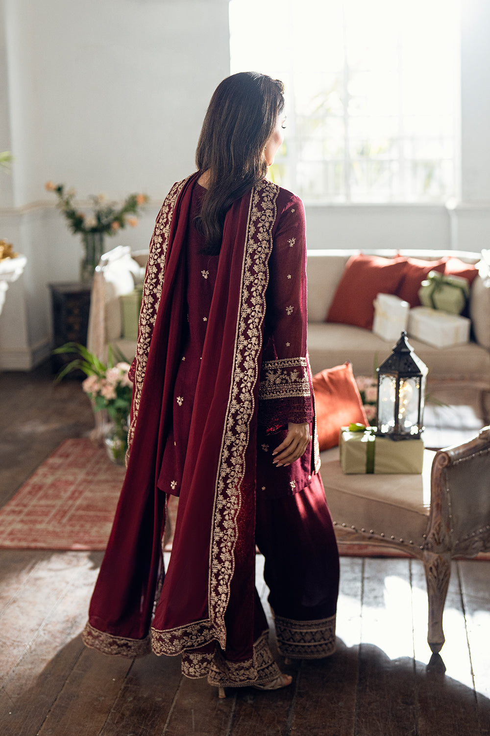 AZURE 3pc UNSTITCHED Dhank FABRICS