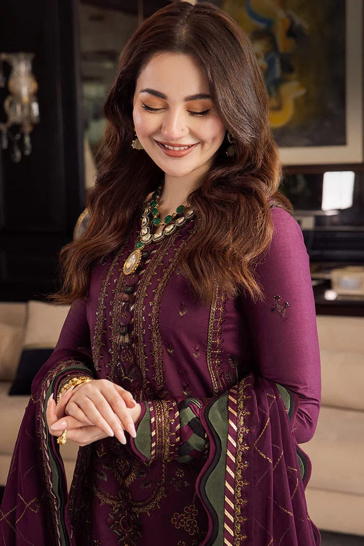 ASIM JOFA 3PC Embroidered on stitched in premium Dhanak fabrics