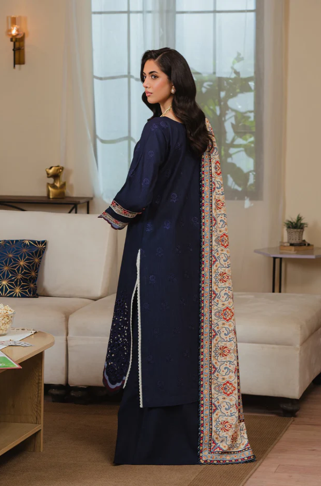 MAHNOOR - 3PC Unstitched Dhanak Embroidered Suit - US117