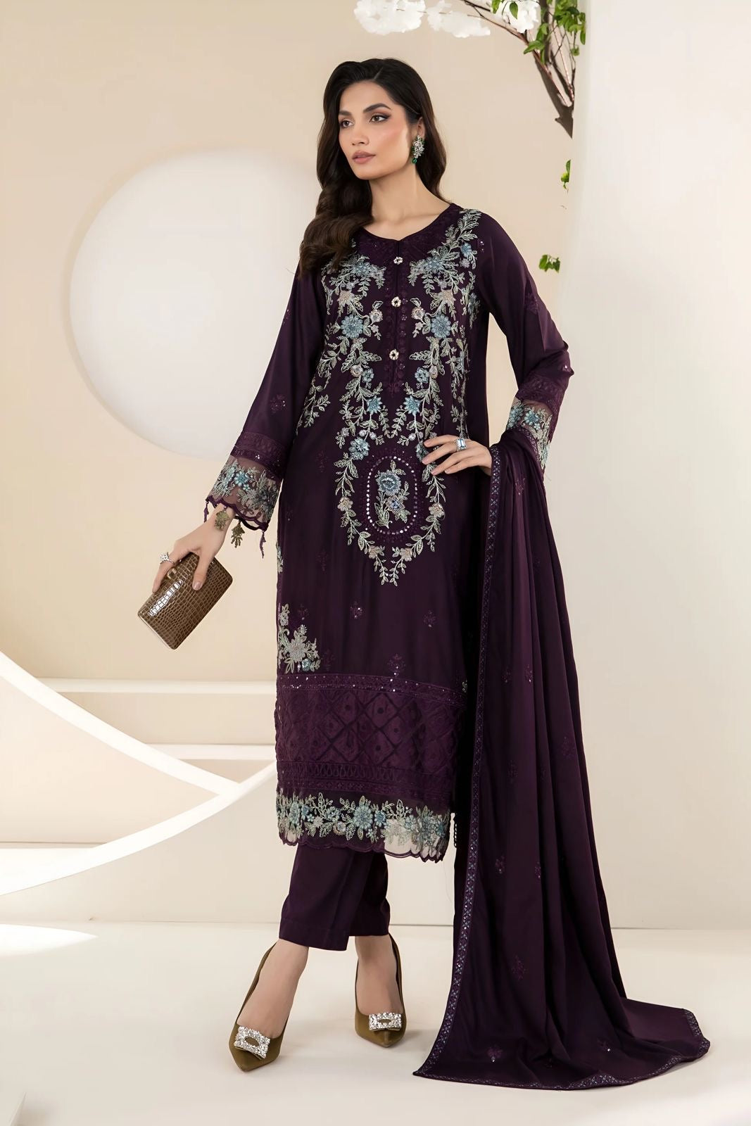 MARIA B 3PC UNSTITCHED LAWN EMBROIDERED