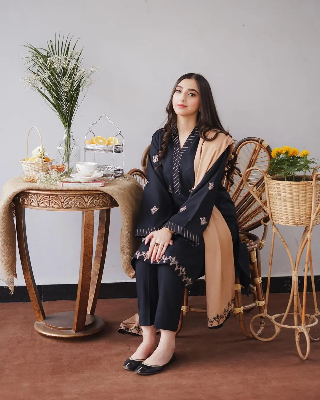 AISLING - 3PC DHANAK EMBROIDERED Sf-347