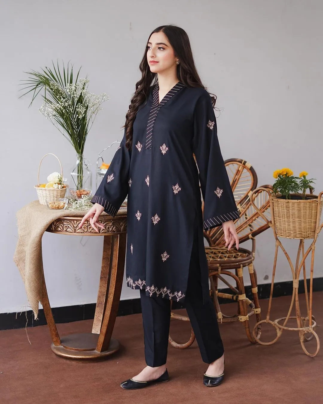 AISLING - 3PC DHANAK EMBROIDERED Sf-347