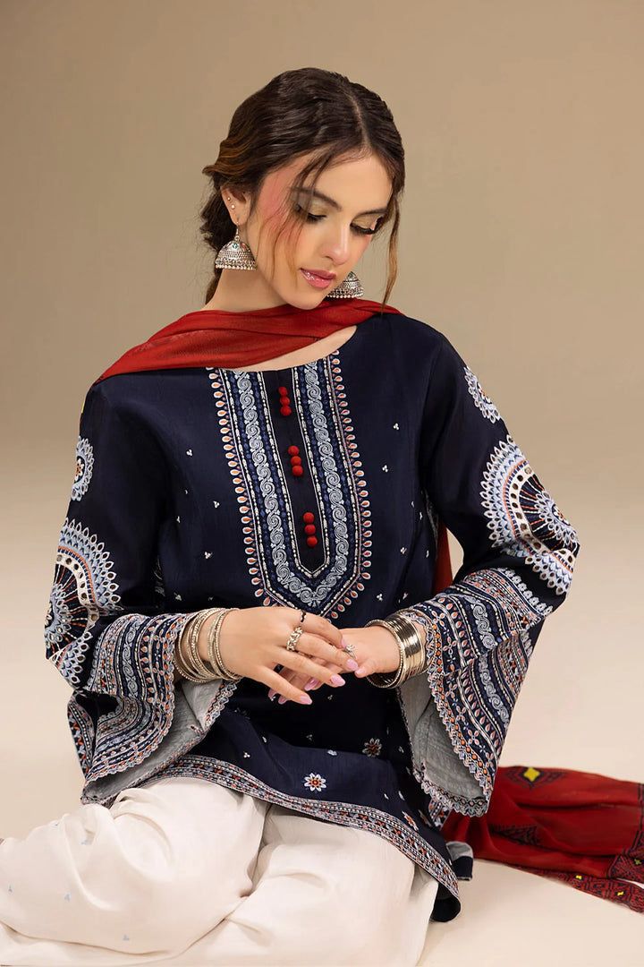 JAZIM UNSTITCHED 3PC DHANAK EMBROIDERED WITH DIGITAL PRINT SHAWL