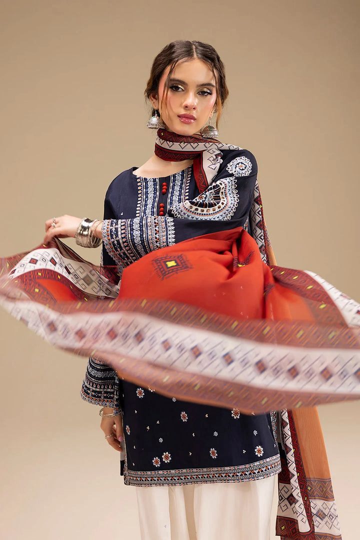 JAZIM UNSTITCHED 3PC DHANAK EMBROIDERED WITH DIGITAL PRINT SHAWL