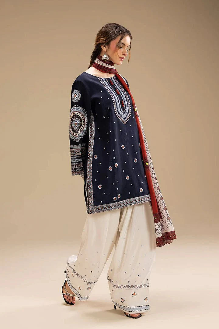 JAZIM UNSTITCHED 3PC DHANAK EMBROIDERED WITH DIGITAL PRINT SHAWL