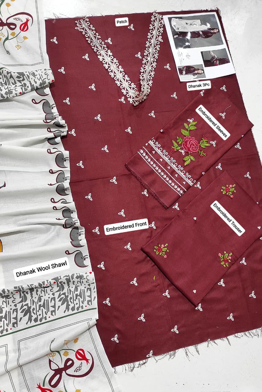 ASLING 3PC DHANAK FULLY EMBROIDERED
