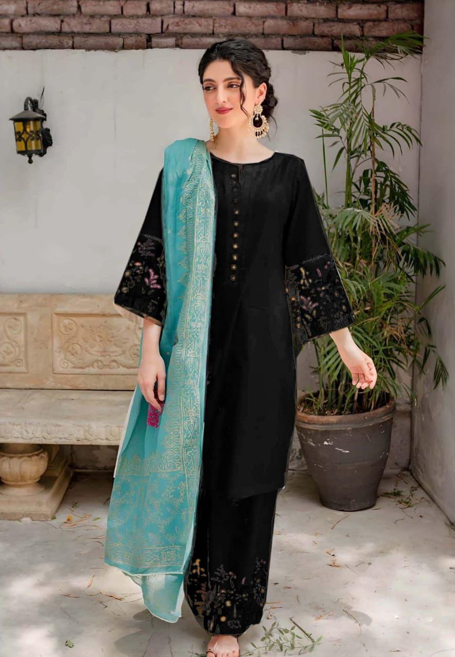 ASLING 3PC DHANAK FULLY EMBROIDERED