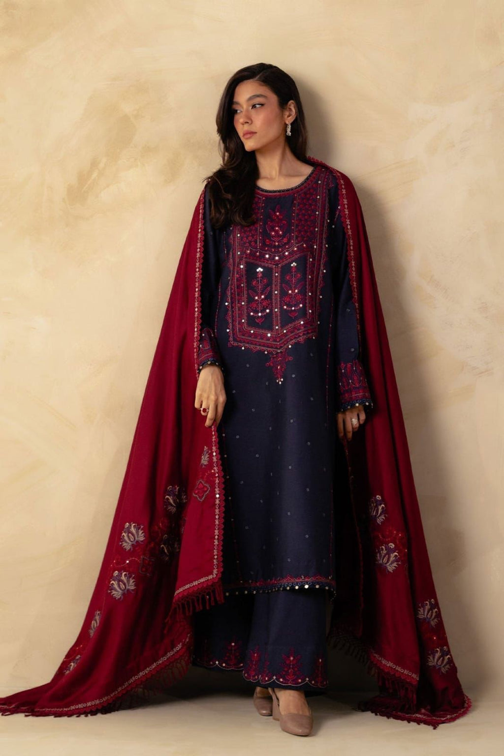 ZARA SHAHJAHAN 3PC DHANAK UNSTITCHED