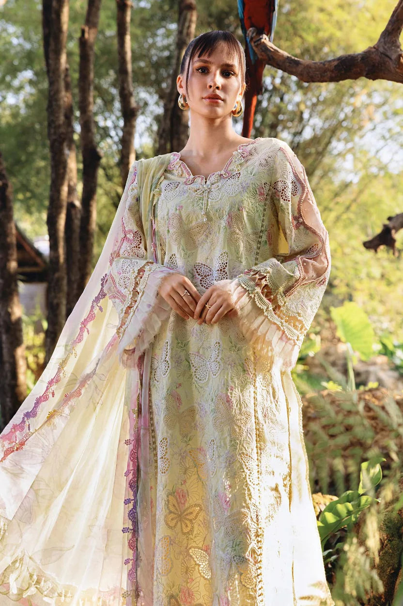 Maria B 2Piece Butterfly Lemon Full Printed Lawn Summer'26 Embroidered Unstitched