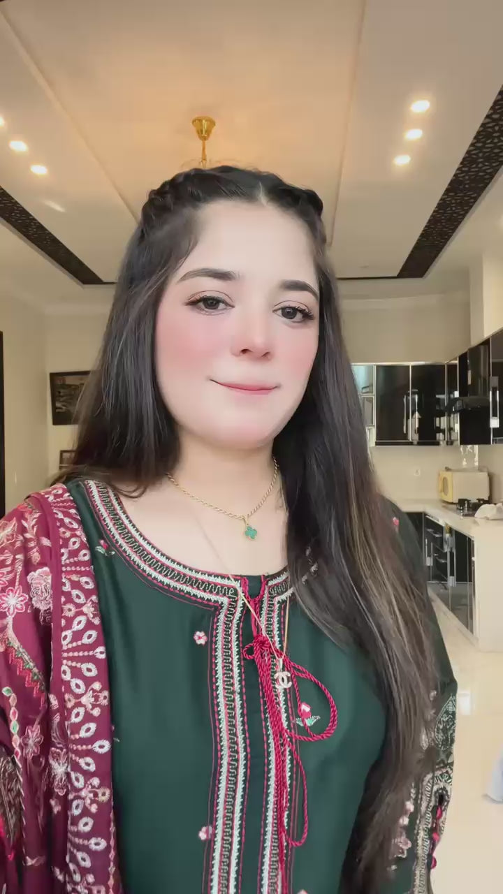 ANAM&IRUM’Z 3PC UNSTITCHED EMBROIDERED SUIT