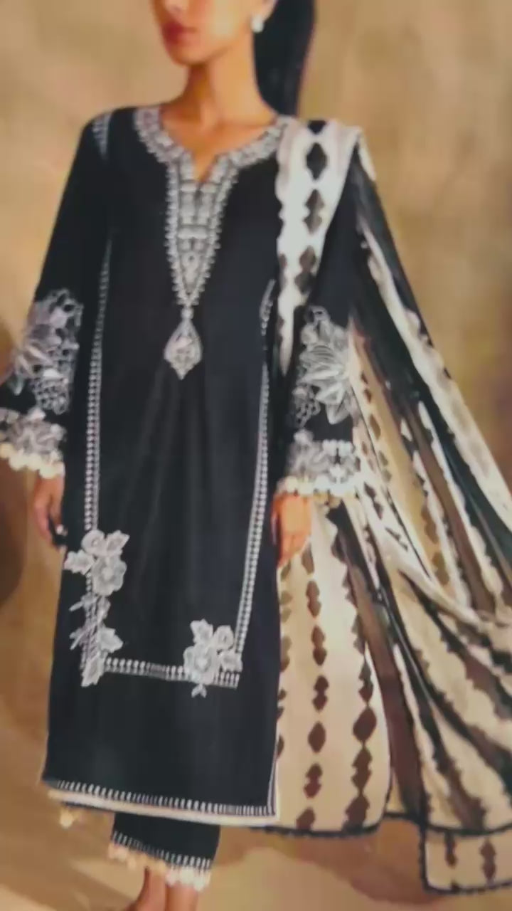 SANA SAFINAZ 3PC UNSTITCHED FULLY EMBROIDERED