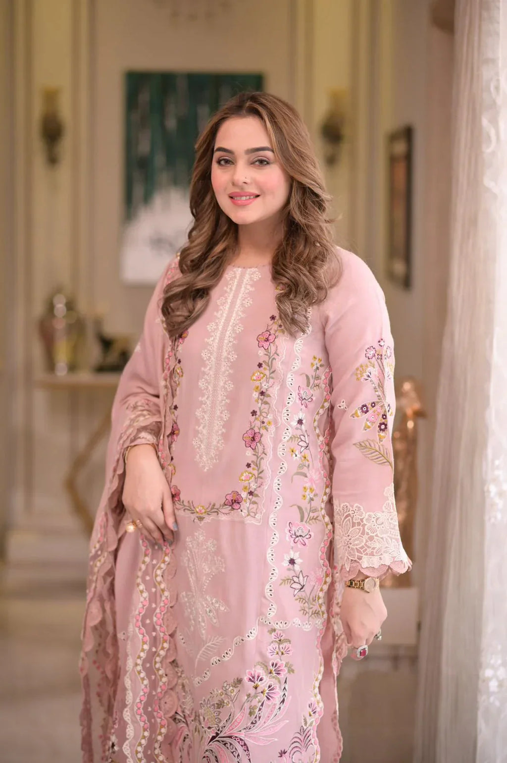 ANEELAS LAWN LUXURY 3PC UNTITCHED EMBROIDERED WITH BEMBER DUPPATTA
